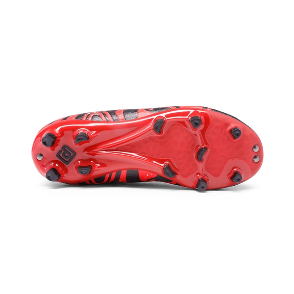 Boys & Girls Soccer Cleats - RED BLACK SILVER - 6